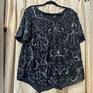 Roaman"s Ladies 20w black/bling top new